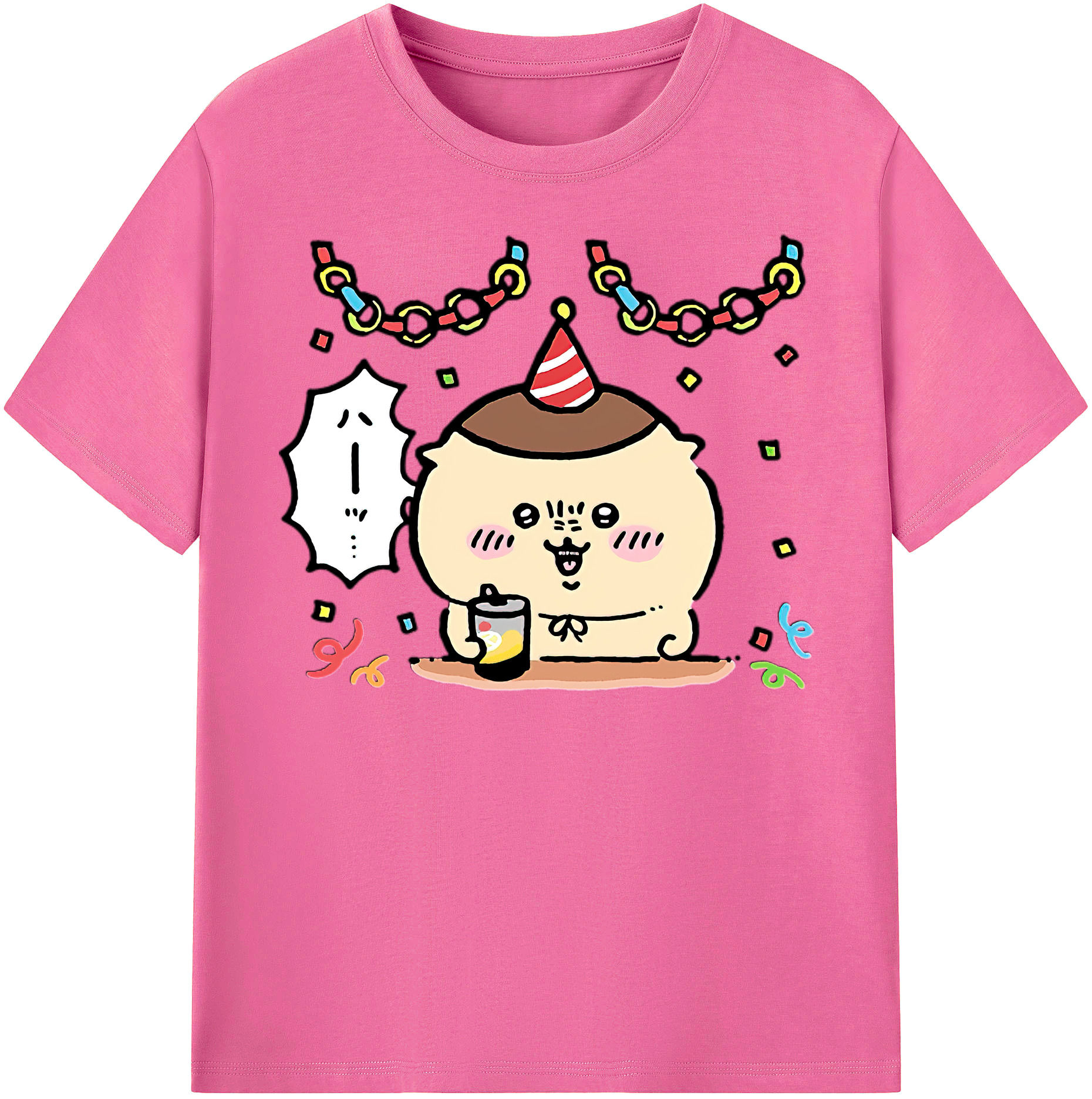 （画像用） ちいかわ くりまんじゅう Chii-kawa kuri manjū レディースカジュアルプリントTシャツ（綿100％）